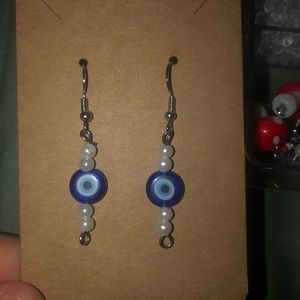 Handmade evil eye earrings